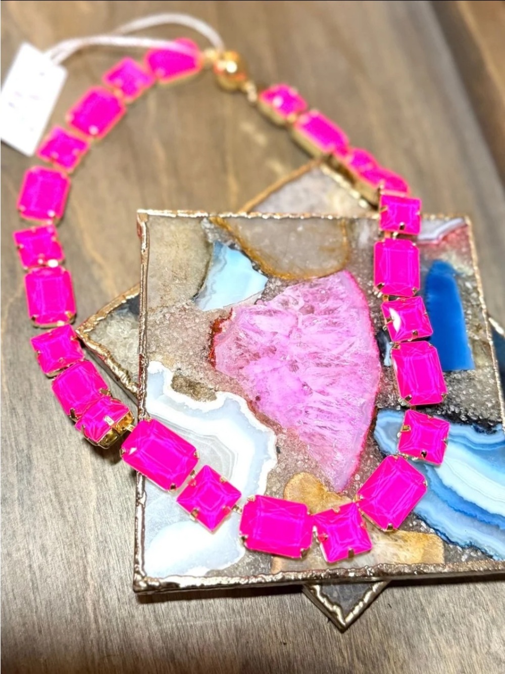 Neon Pink Austrian Crystal Necklace